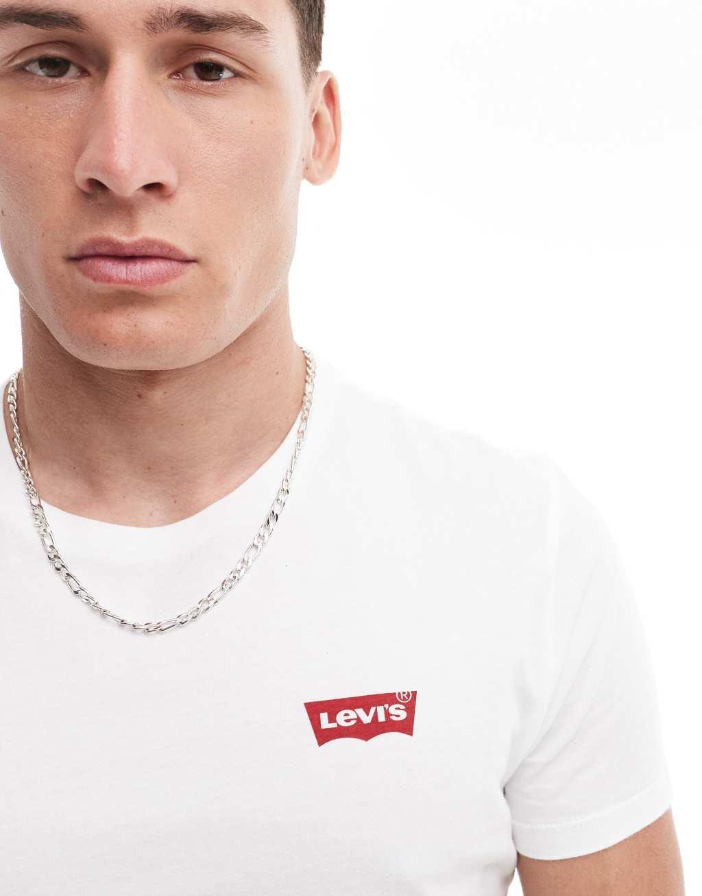 Levi's 2 pack batwing logo t-shirt in white/navy Product Image