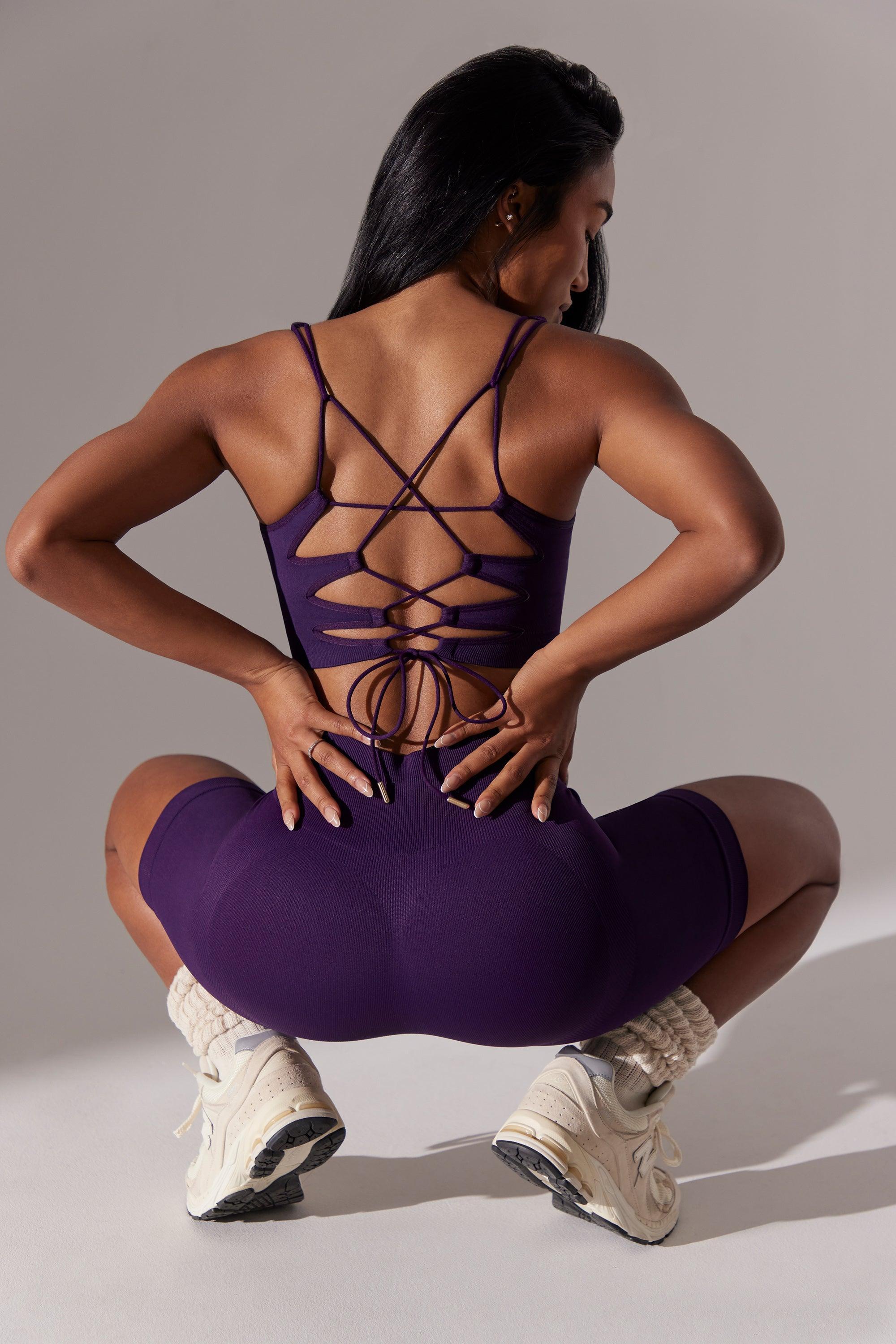 High Waist Super Sculpt Biker Shorts in Purple Product Image