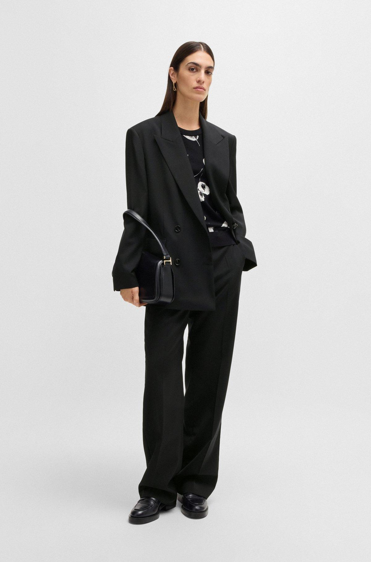 Oversize-fit double-breasted blazer in virgin wool Product Image