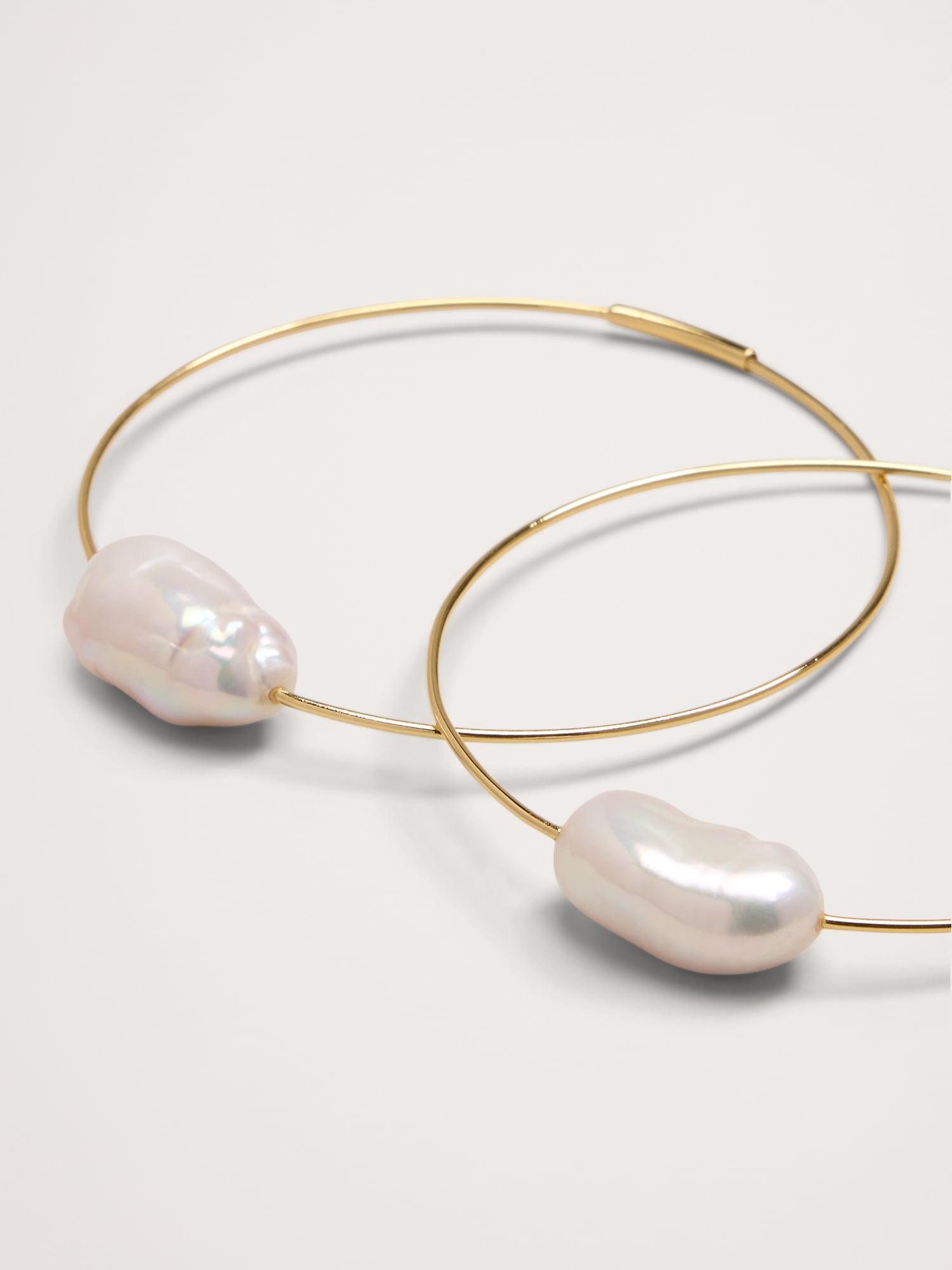 Telaio Baroque Pearl Hoop Earrings by Aureus + Argent Product Image