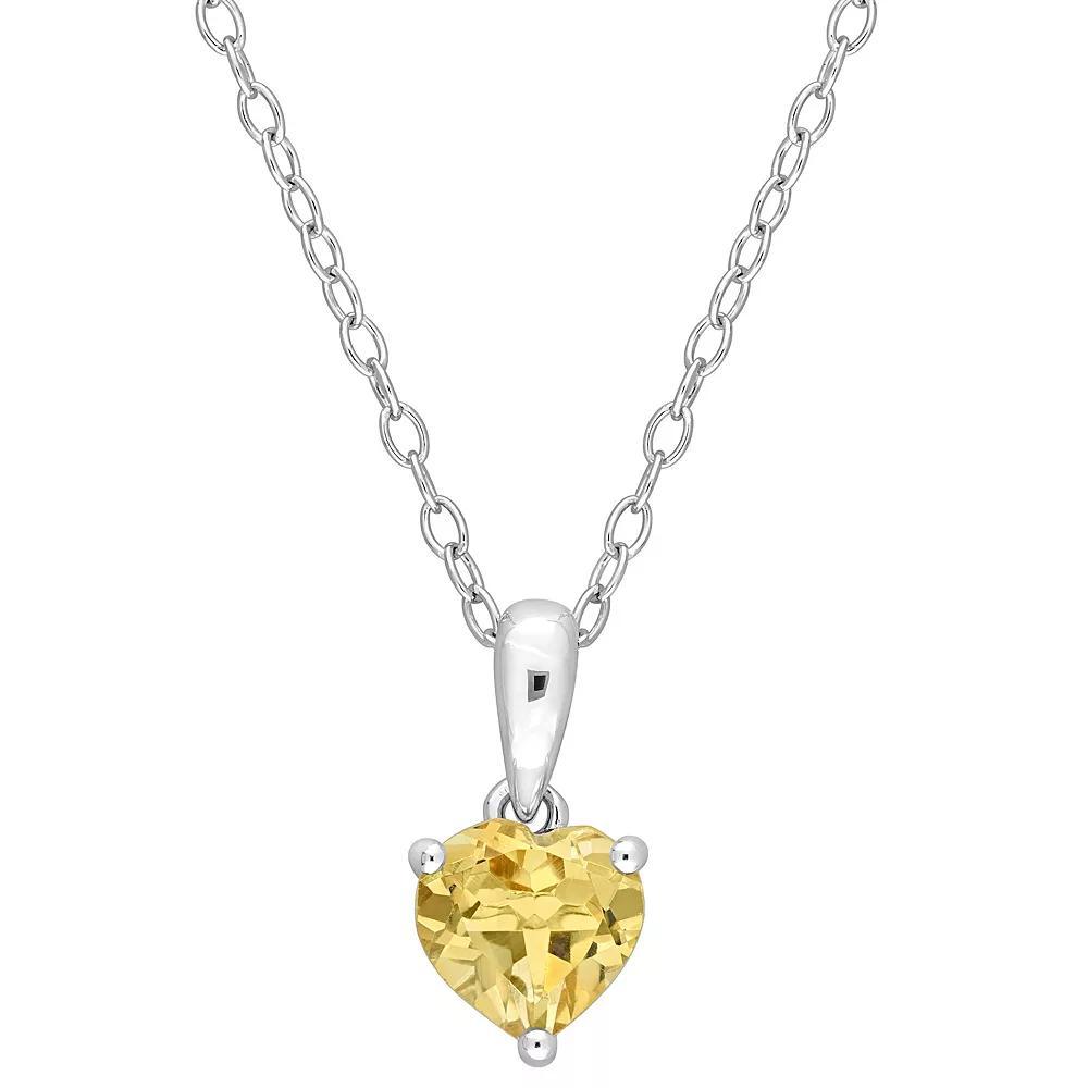 Stella Grace Sterling Silver & Gemstone Heart Stud Pendant Necklace, Womens Red Product Image