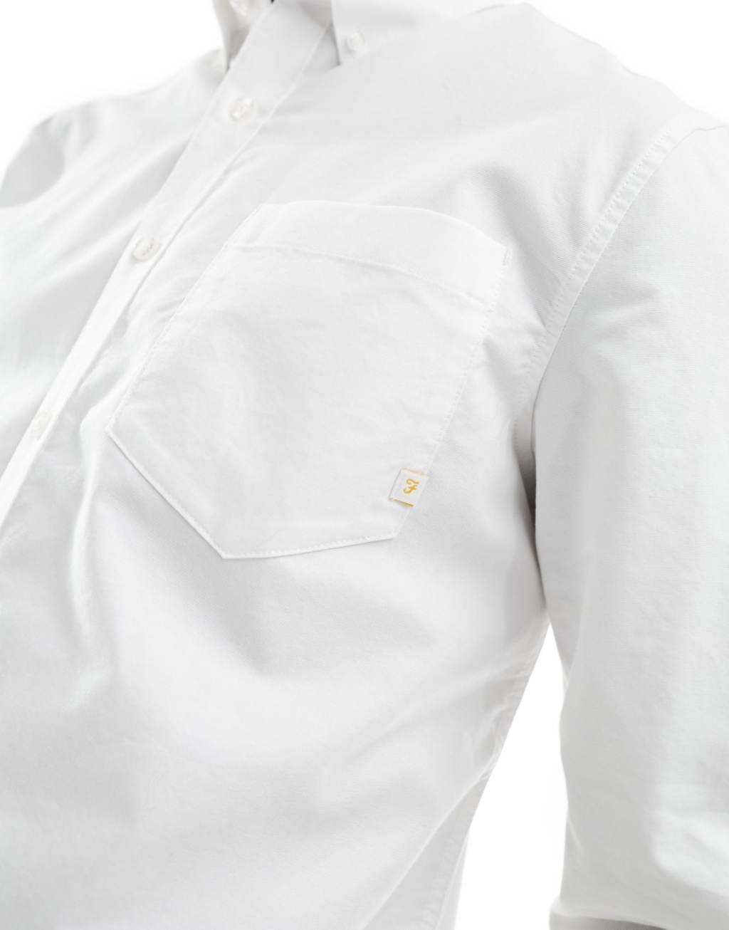 Farah Brewer slim fit relaxed shirt in white  Product Image