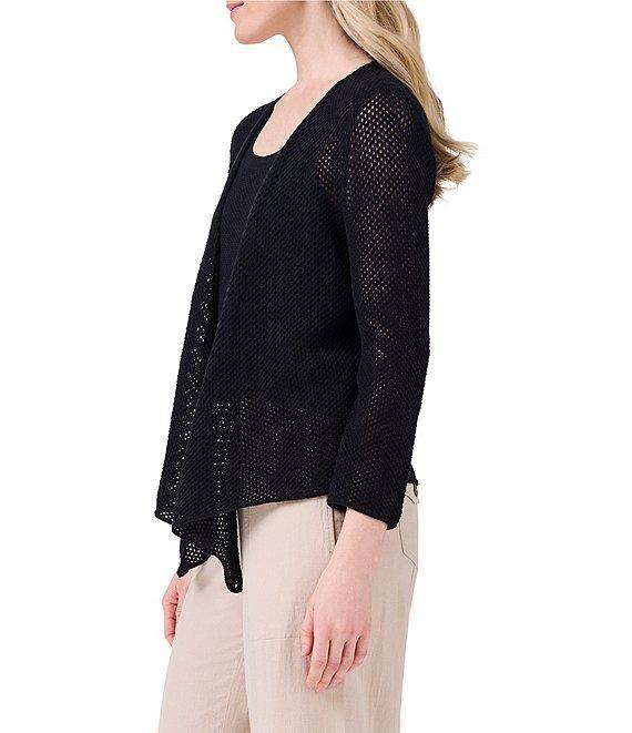 NIC + ZOE Mesh 4-Way V-Neck Bracelet Sleeve Open Front Cardigan Product Image
