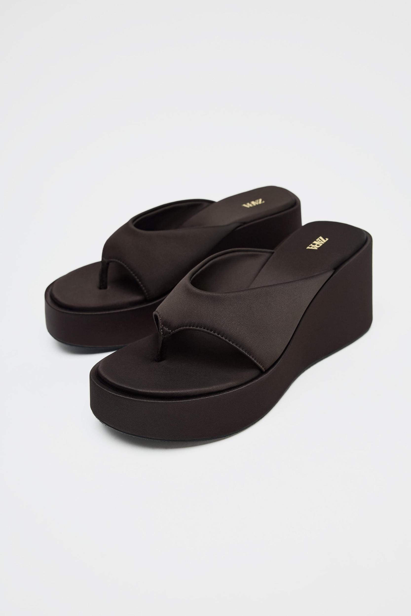 SATIN FINISH PLATFORM SANDALS Product Image