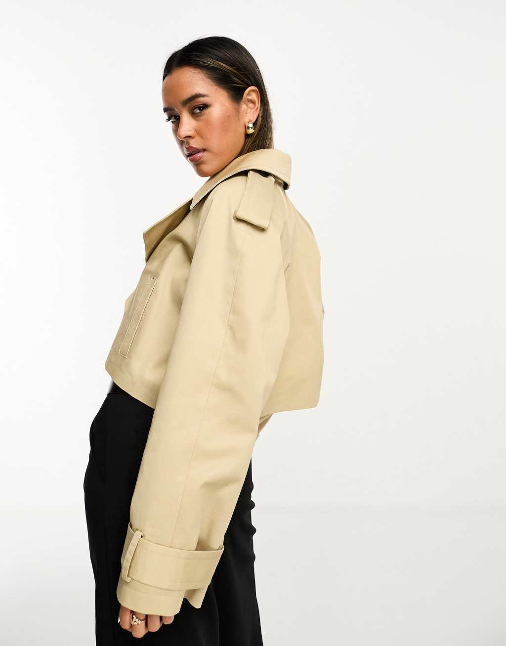 ASOS DESIGN cropped trench coat Product Image