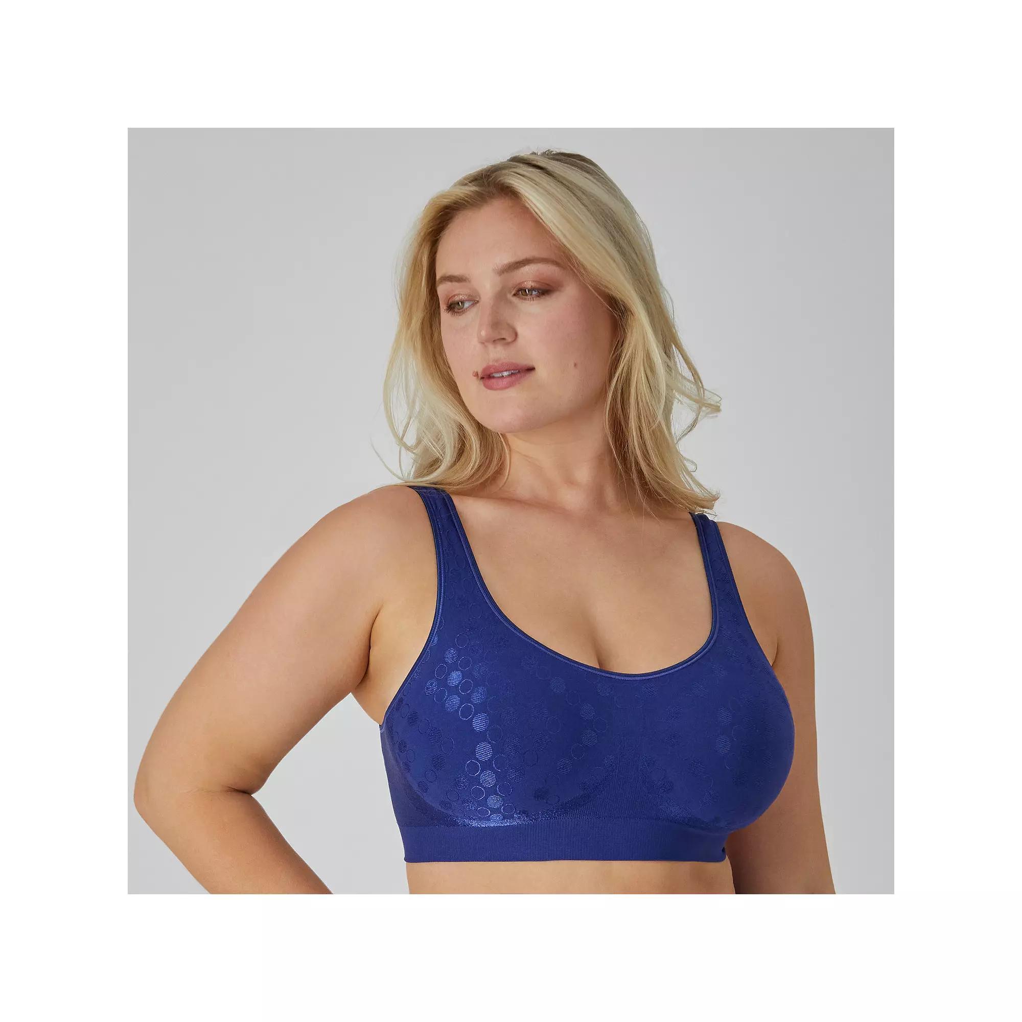 Bali Comfort Revolution Shaping Wireless Bra DF3488, Womens Blue Dot Product Image