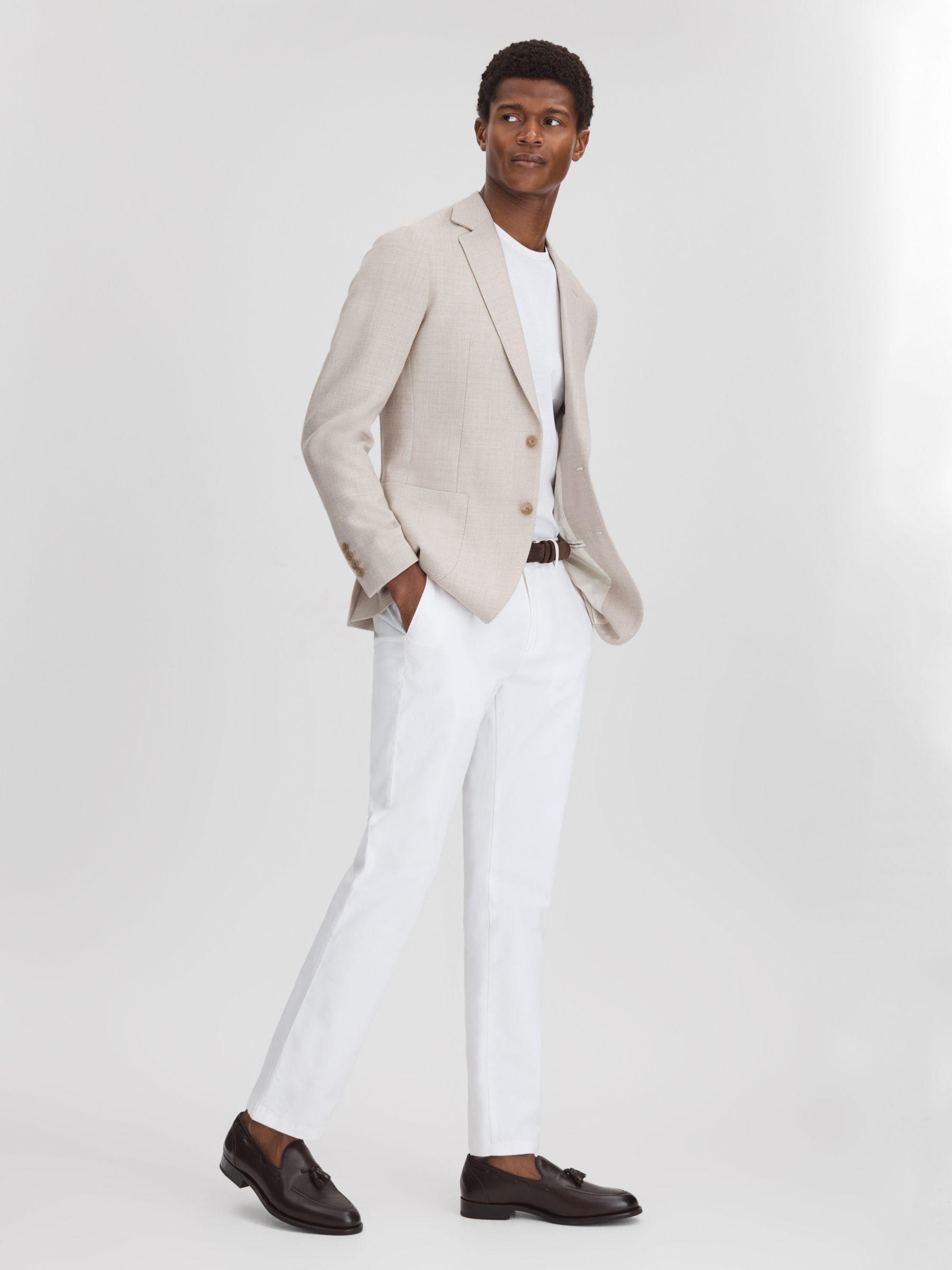 Attire Stone Slim Fit Textured Wool Blend Single Breasted Blazer Product Image