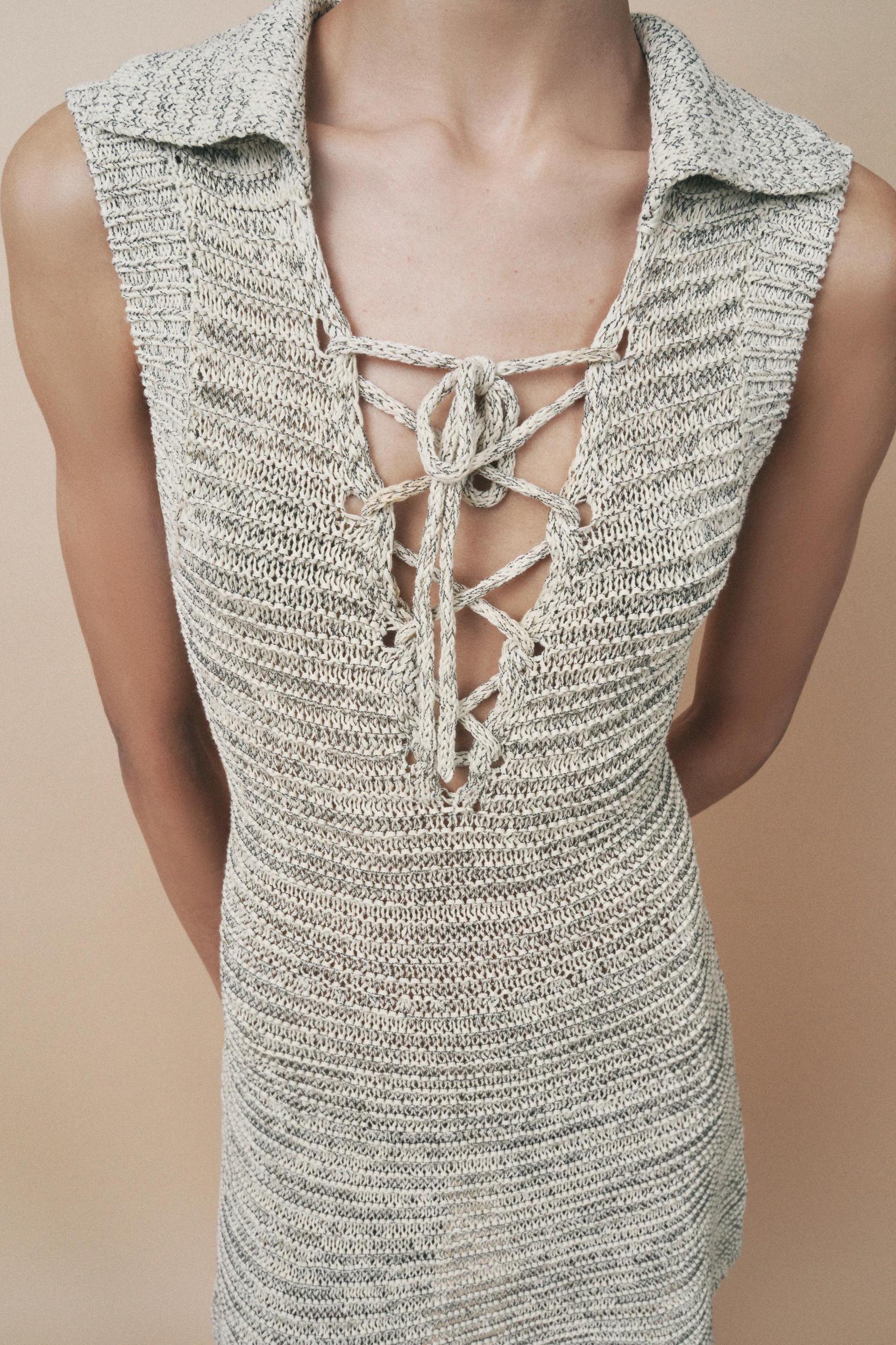 SHORT DRESS WITH TIES Product Image