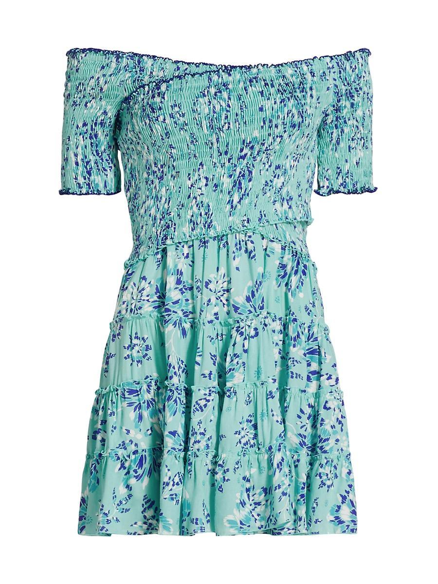 Womens Soledad Floral Smocked Minidress Product Image