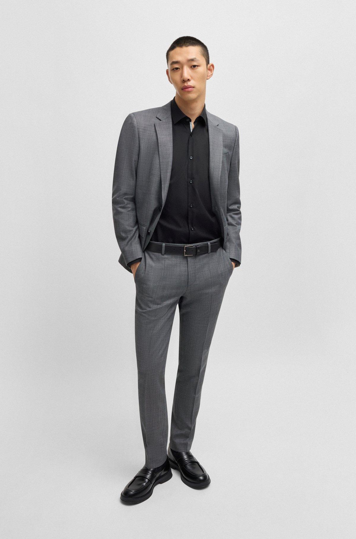 Slim-fit shirt in easy-iron cotton poplin Product Image
