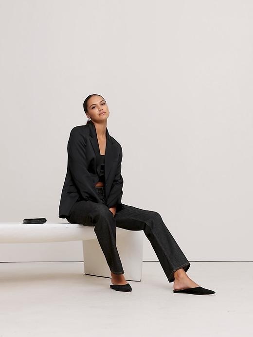 Slim Italian Satin Blazer Product Image