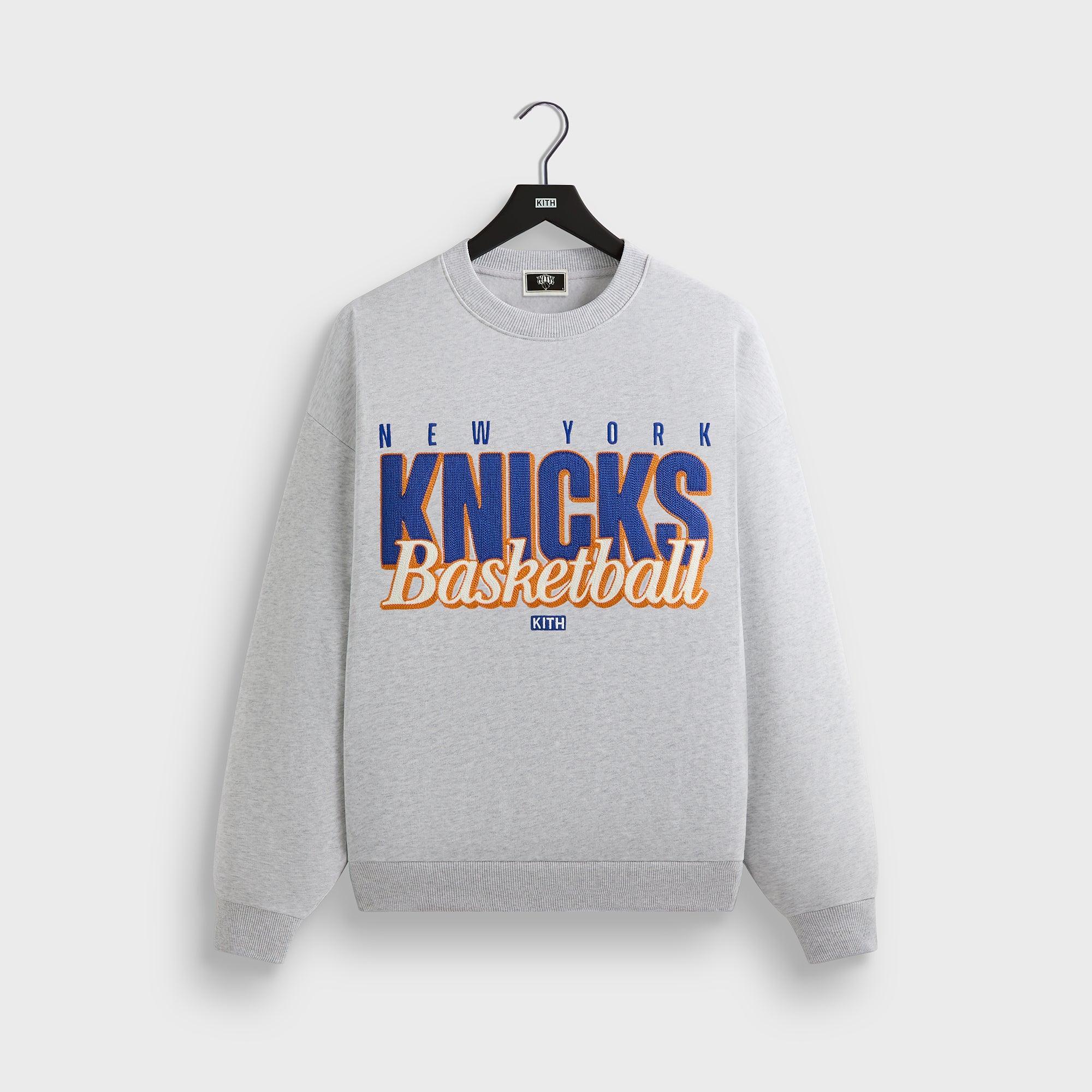 Kith for the New York Knicks Classic Vintage Nelson Crewneck - Light Heather Grey Male Product Image