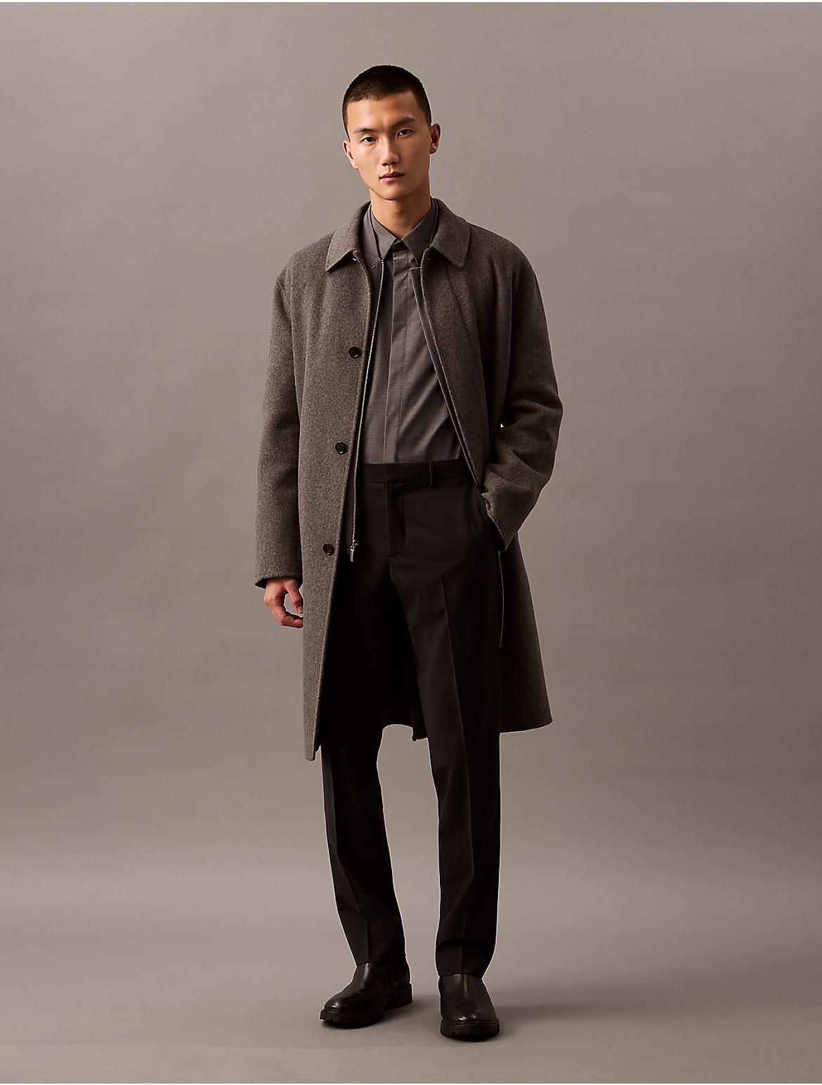 Calvin Klein Men's Refined Wool Blend Slim Trouser - Grey - 32W x 30L Product Image