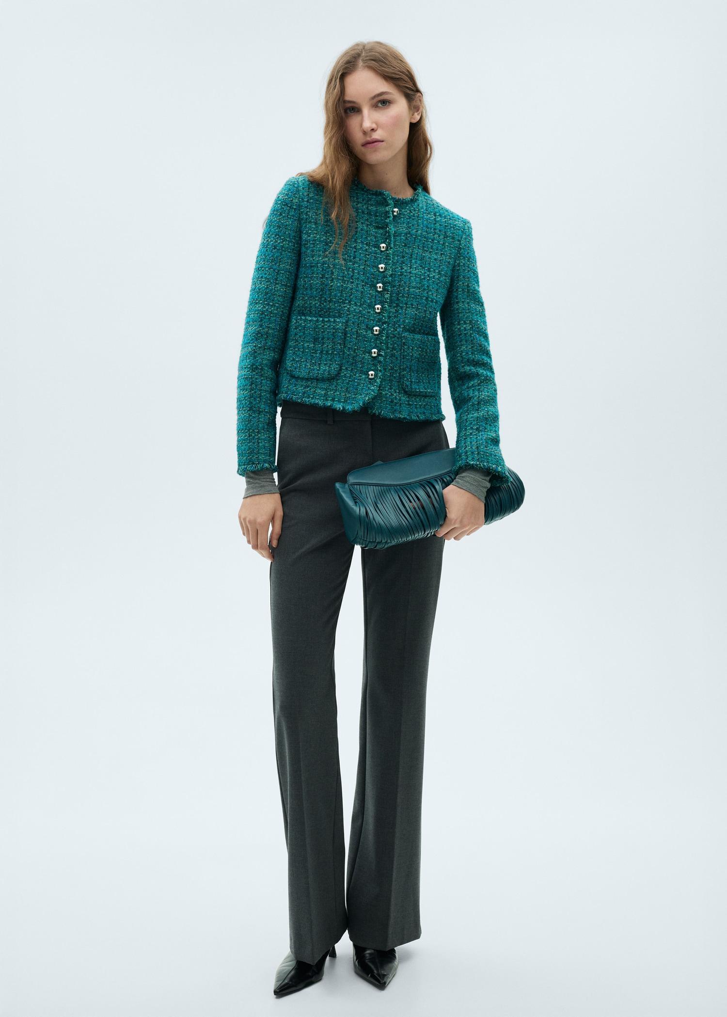 Pocket tweed jacket - Women | MANGO USA Product Image