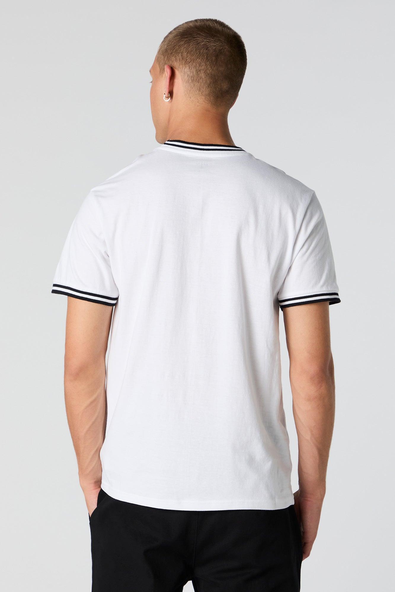 Finesse Embroidered Contrast Trim T-Shirt Male Product Image