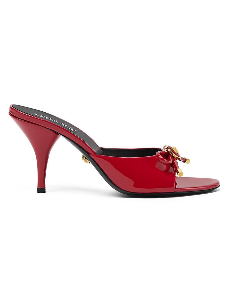 Womens Opera Bow 85MM Patent Leather Mules Product Image