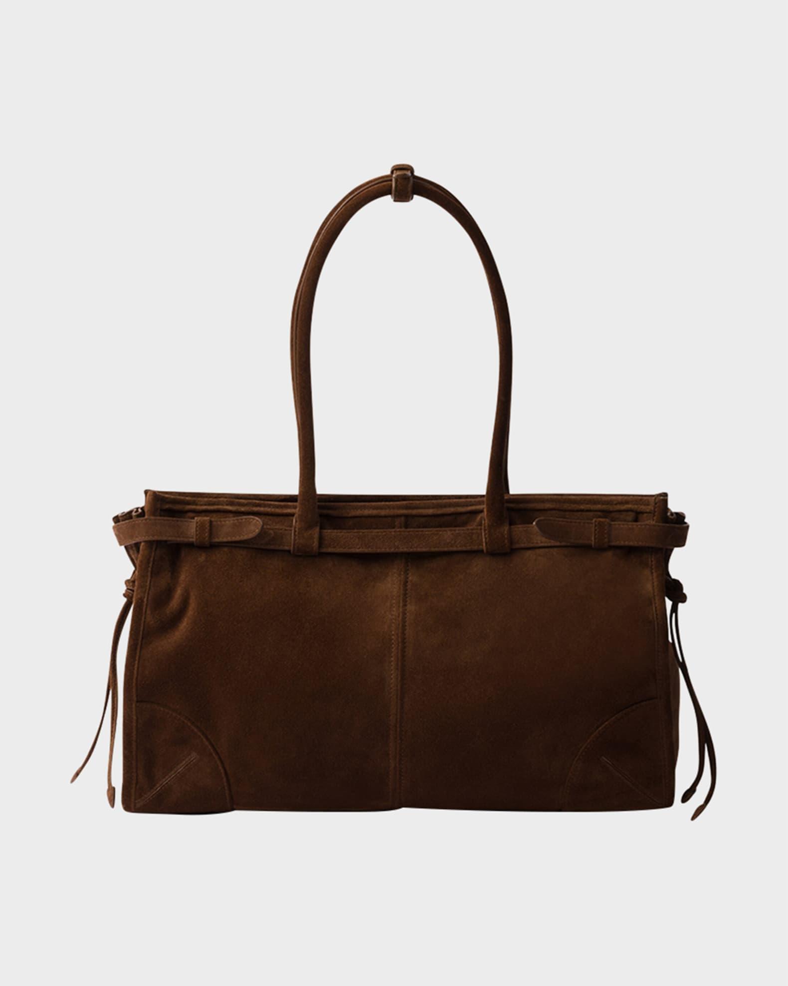 Buckle Suede Top-Handle Bag Product Image