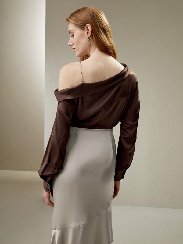 Silk Chic One-Shoulder Top Product Image
