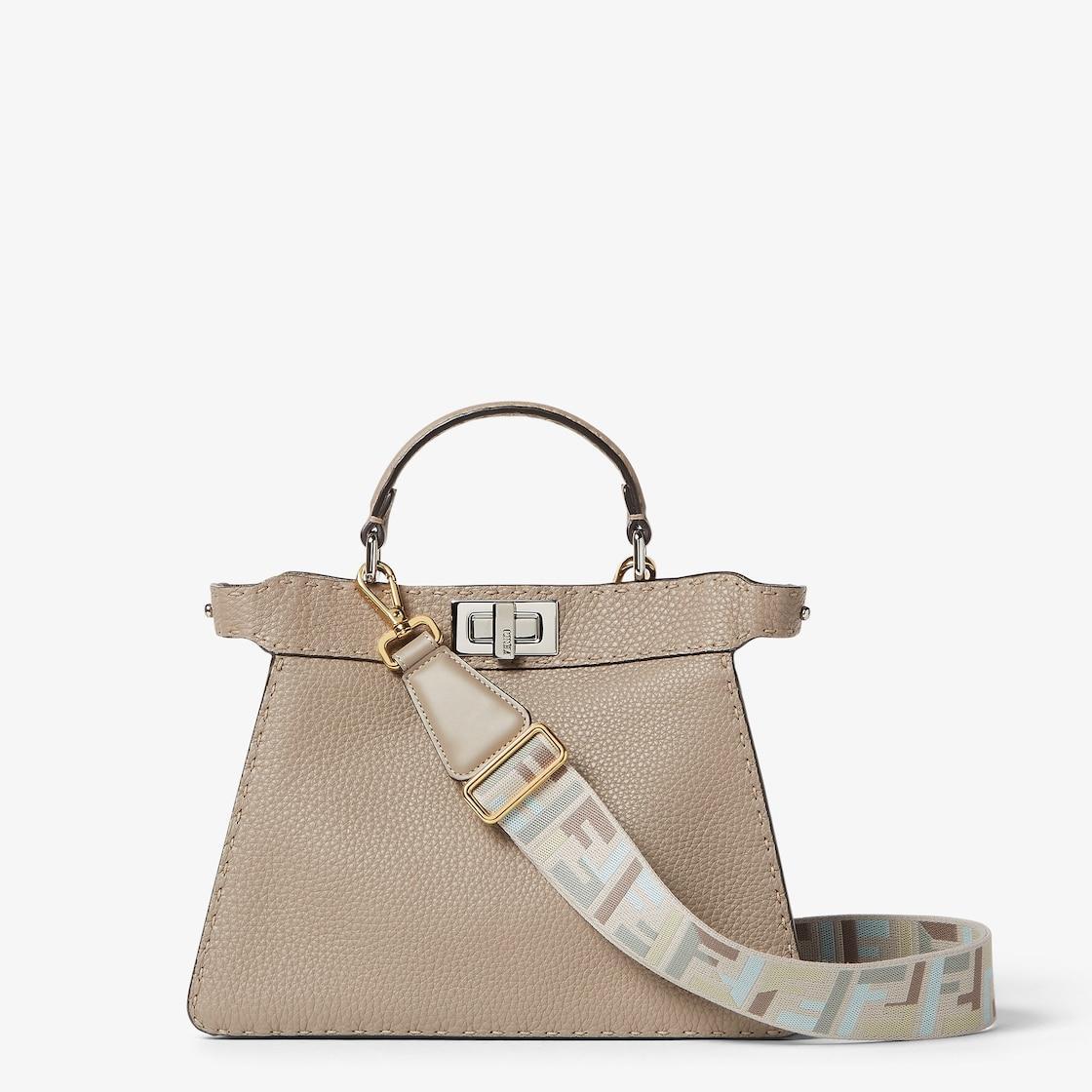 Peekaboo ISeeU SmallDove gray Selleria bag with 1254 hand-sewn topstitches Product Image