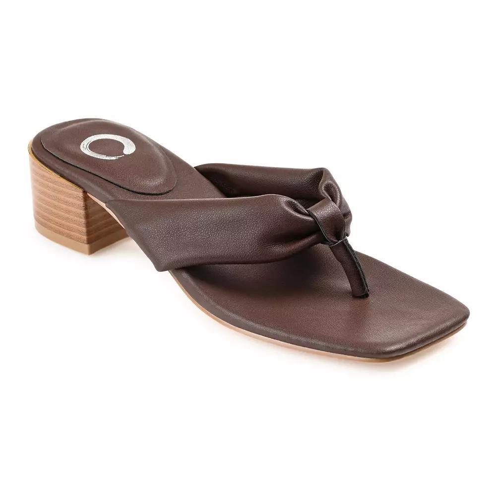 Journee Seelah Womens Heeled Thong Sandals Ivory Product Image
