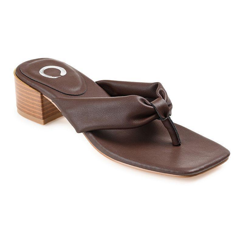 Journee Seelah Womens Heeled Thong Sandals Ivory Product Image