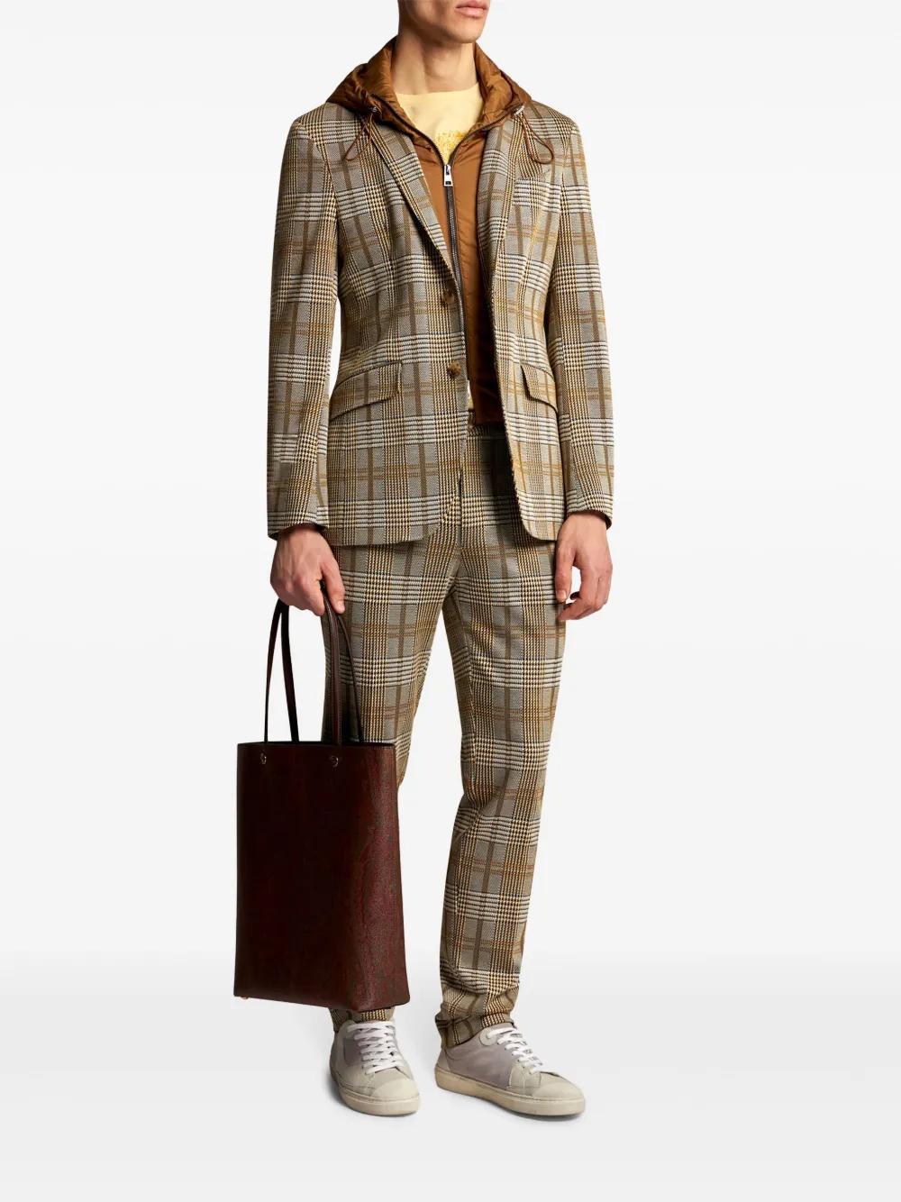detachable-hood single-breasted blazer Product Image