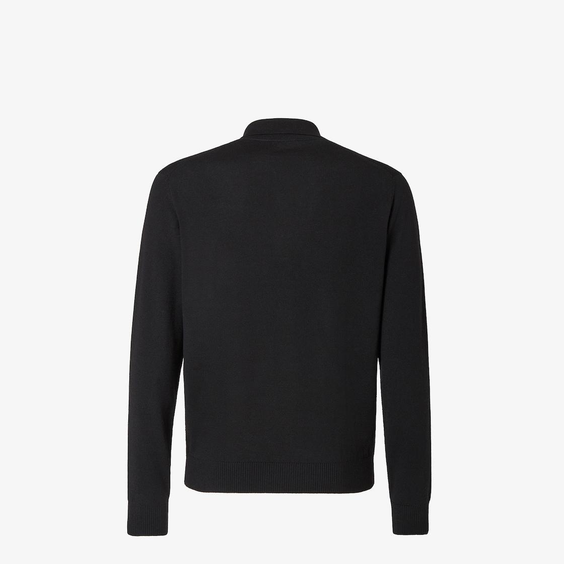 Polo shirt Black wool polo shirt Product Image