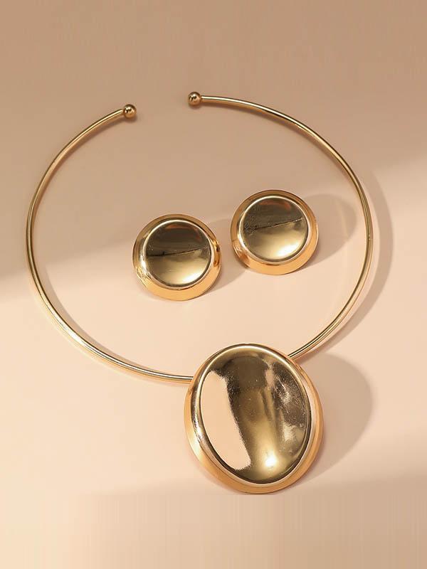 Geometric Solid Color Earrings Accessories + Necklaces Accessories Three Pieces  Product Image