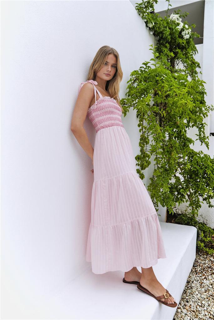 Sweet Whispers Maxi Dress Pink Product Image