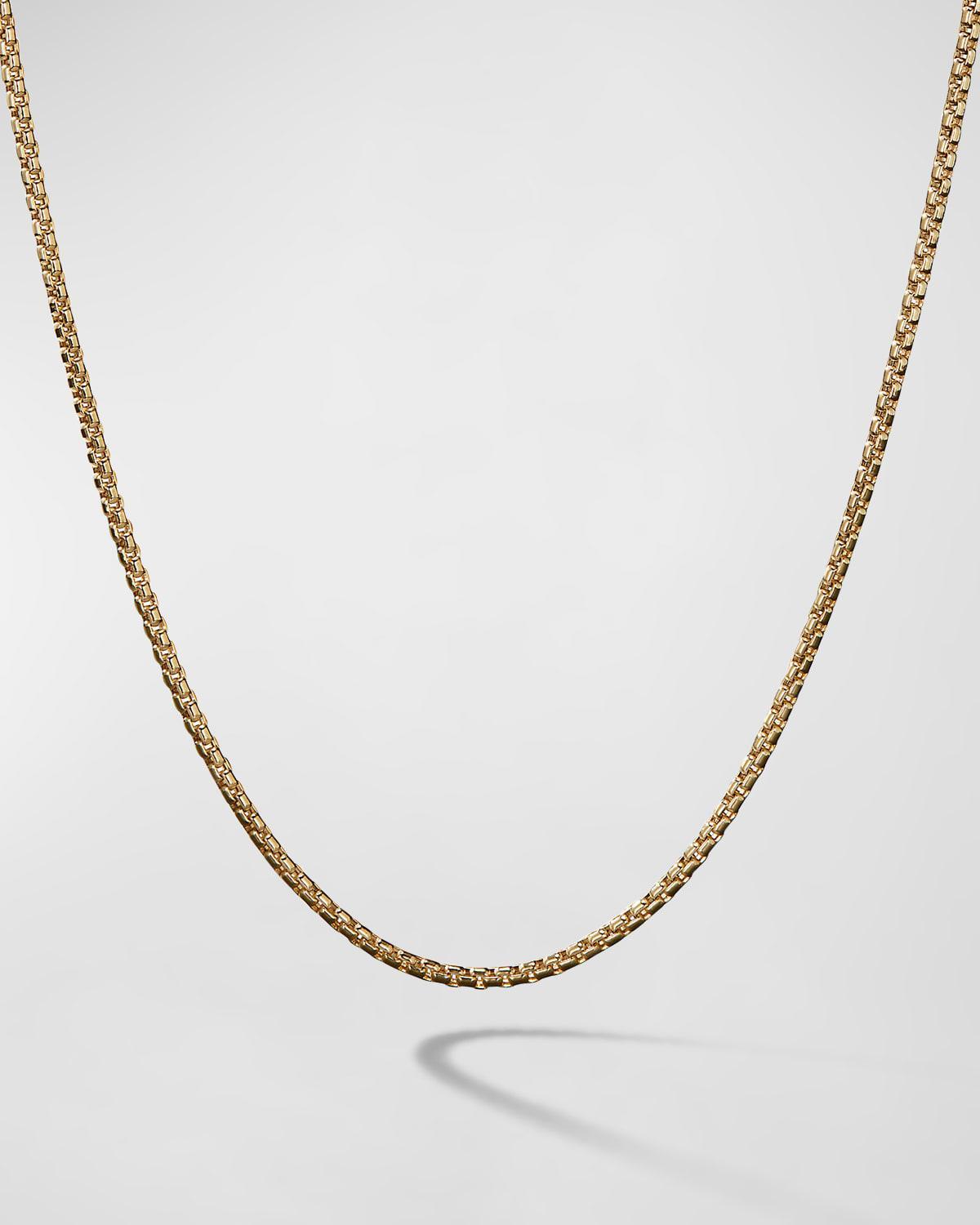 Mens Box Chain Necklace in 18K Gold, 1.7mm, 24L Product Image