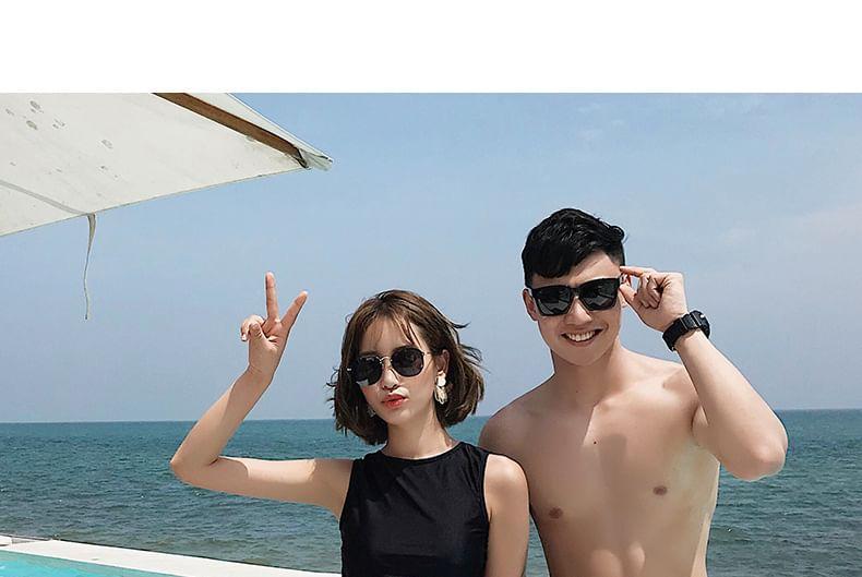 Couple Matching Crop Tankini Top / Cover Up Skirt / Swim Shorts / Set (Various Designs) Product Image