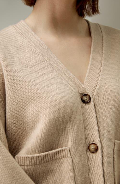 Lilysilk Cropped Wool-Cashmere Blend Cardigan Sweater for Women in Beige at Nordstrom, Size Small Product Image