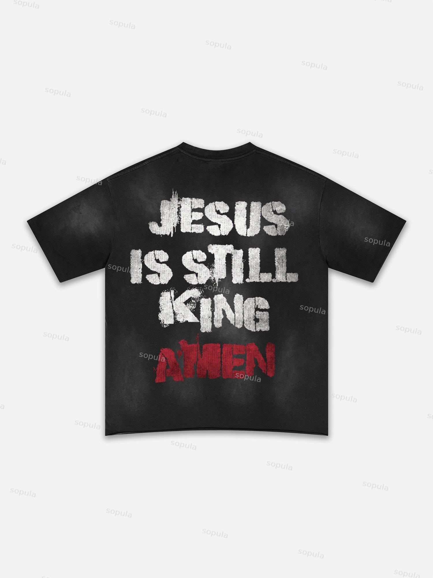 Lips Graphic Print Washed T-shirt Product Image