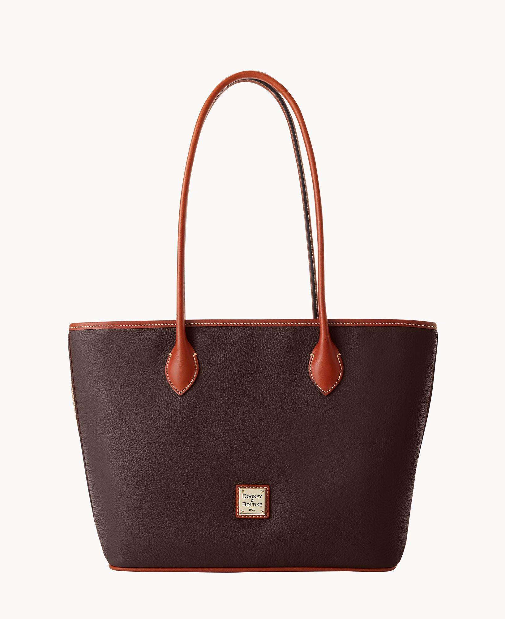 Dooney & Bourke Womens Pebble Grain Leather Tote Shopping Bag in Brown Tmoro Product Image