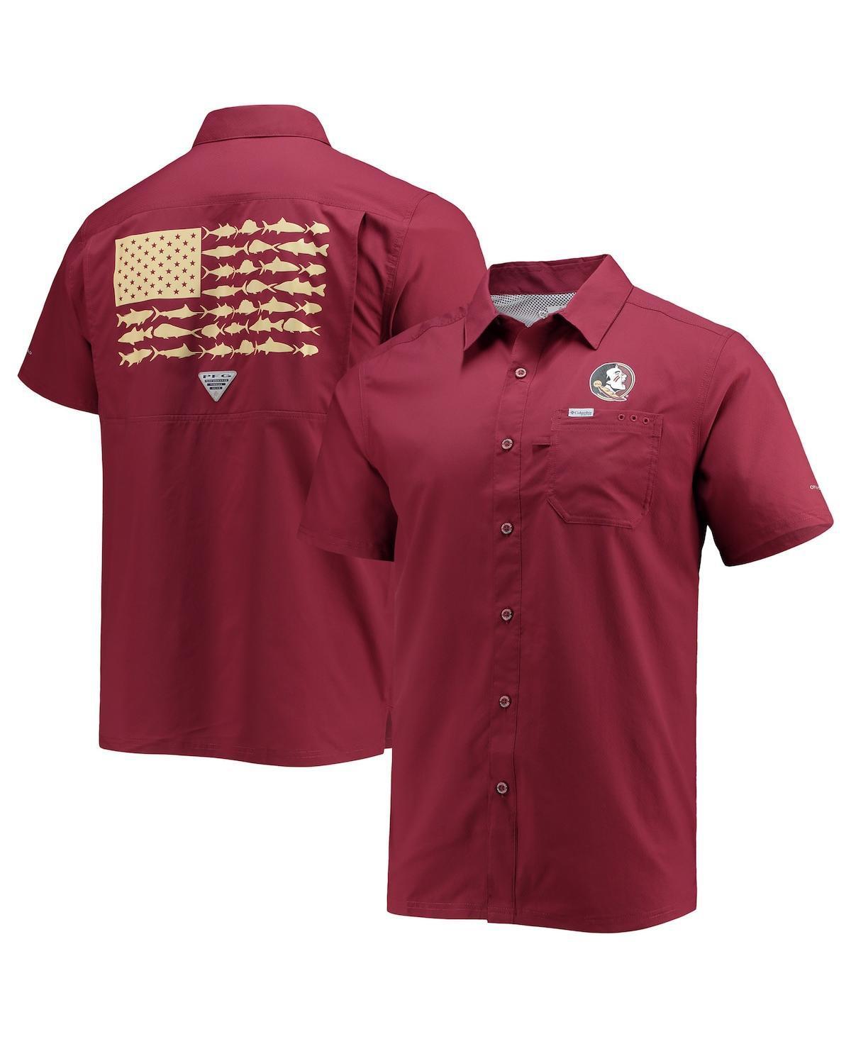 Men's Columbia PFG Garnet Florida State Seminoles Slack Tide Camp Button-Up Shirt, Size: XL, Red Product Image