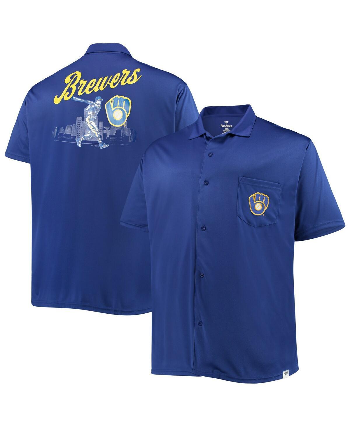 Mens Royal Milwaukee Brewers Big & Tall Button-Up Shirt Product Image