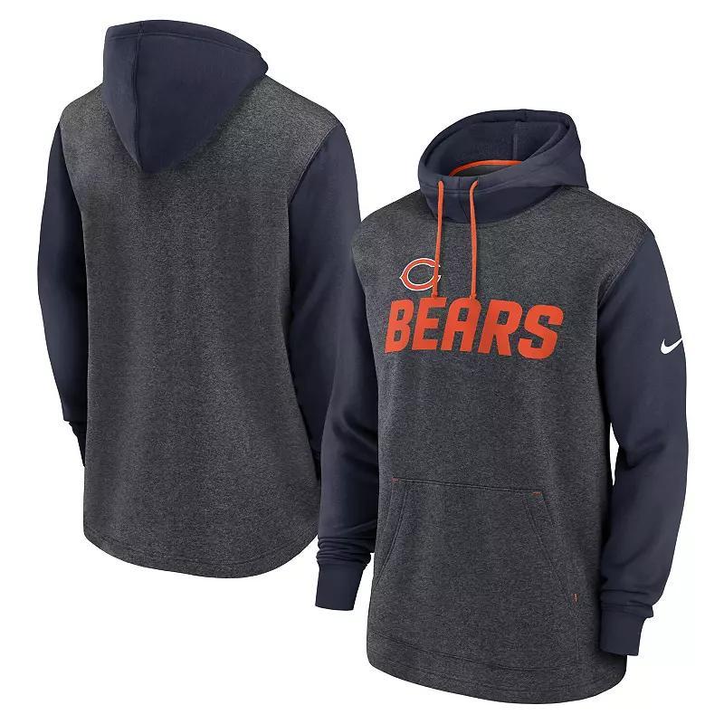 Men's Nike Heathered Charcoal/Navy Chicago Bears Surrey Legacy Pullover Hoodie, Size: Medium Product Image