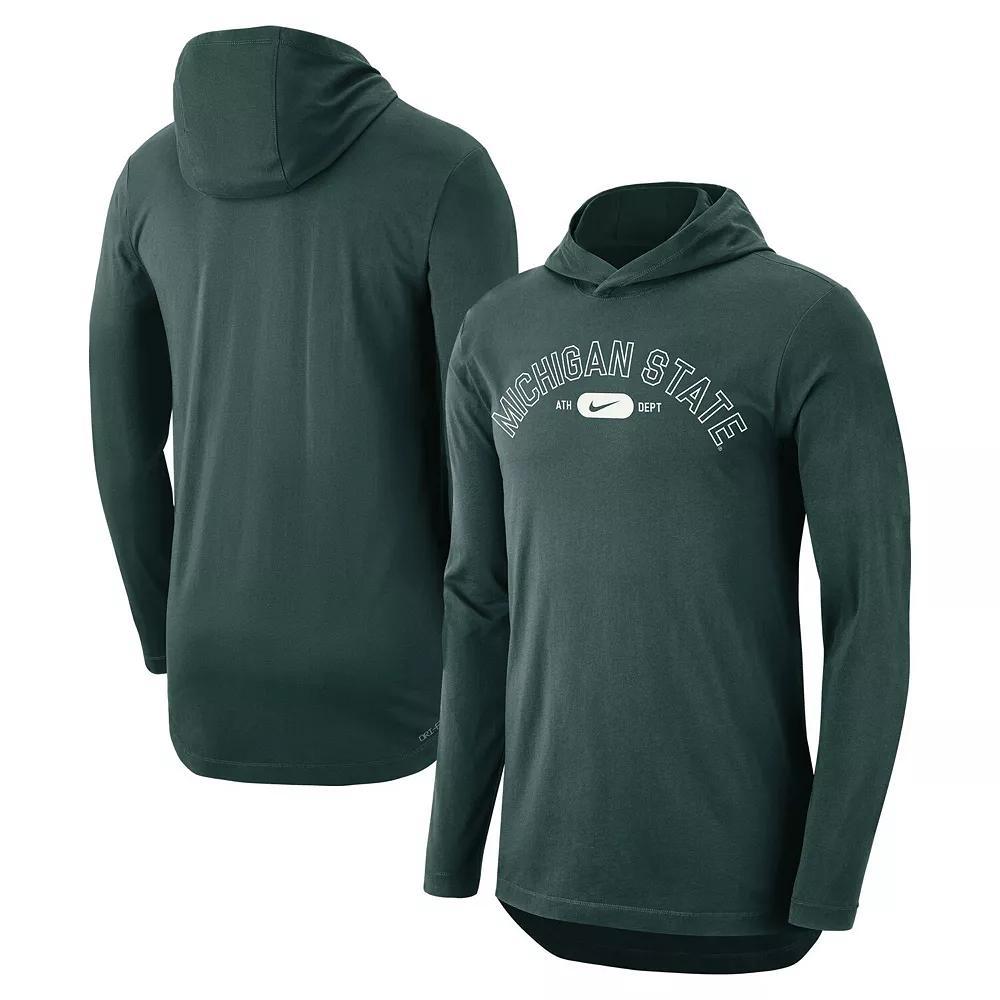 Men's Nike Green Michigan State Spartans Campus Performance Tri-Blend Long Sleeve Hoodie T-Shirt, Size: Large Product Image