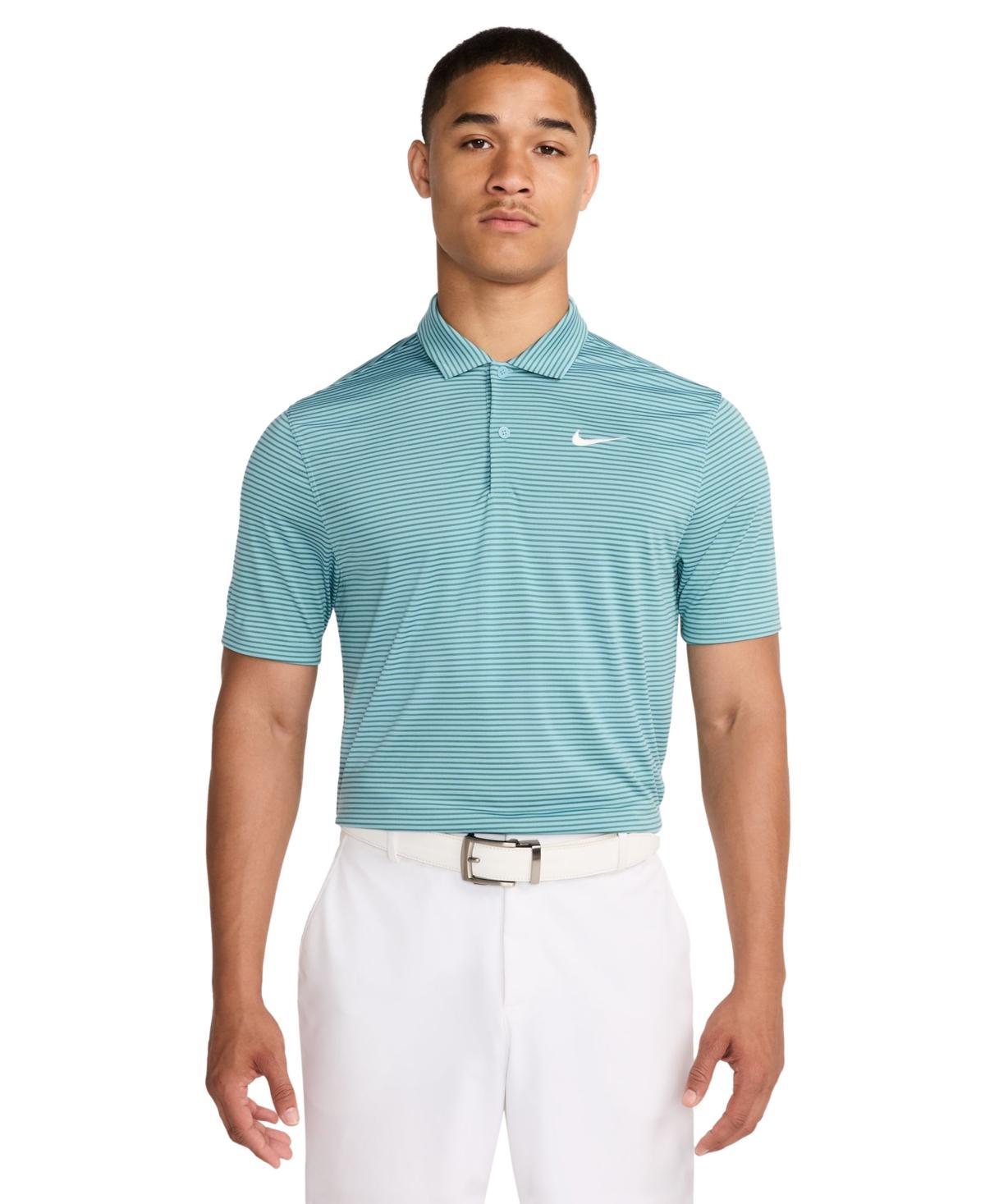 Mens Nike Striped Dri-FIT Golf Polo White White Product Image