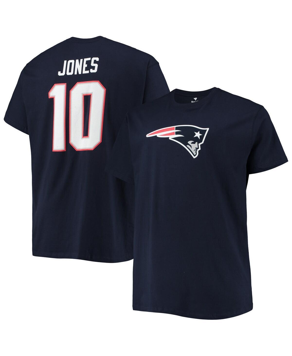 Men's Fanatics Branded Mac Jones Navy New England Patriots Big & Tall Player Name & Number T-Shirt, Size: 3XLT, Blue Product Image