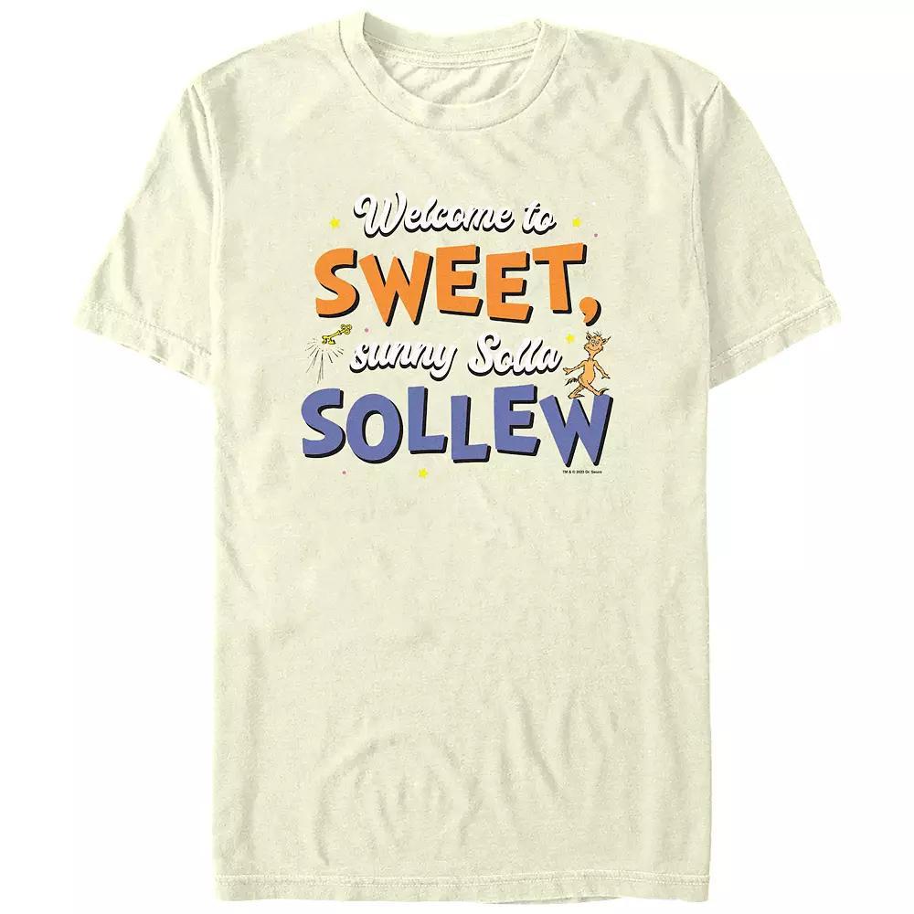 Men's Dr. Seuss Welcome To Sweet Sunny Solla Sollew Graphic Tee, Size: Medium, Natural Product Image