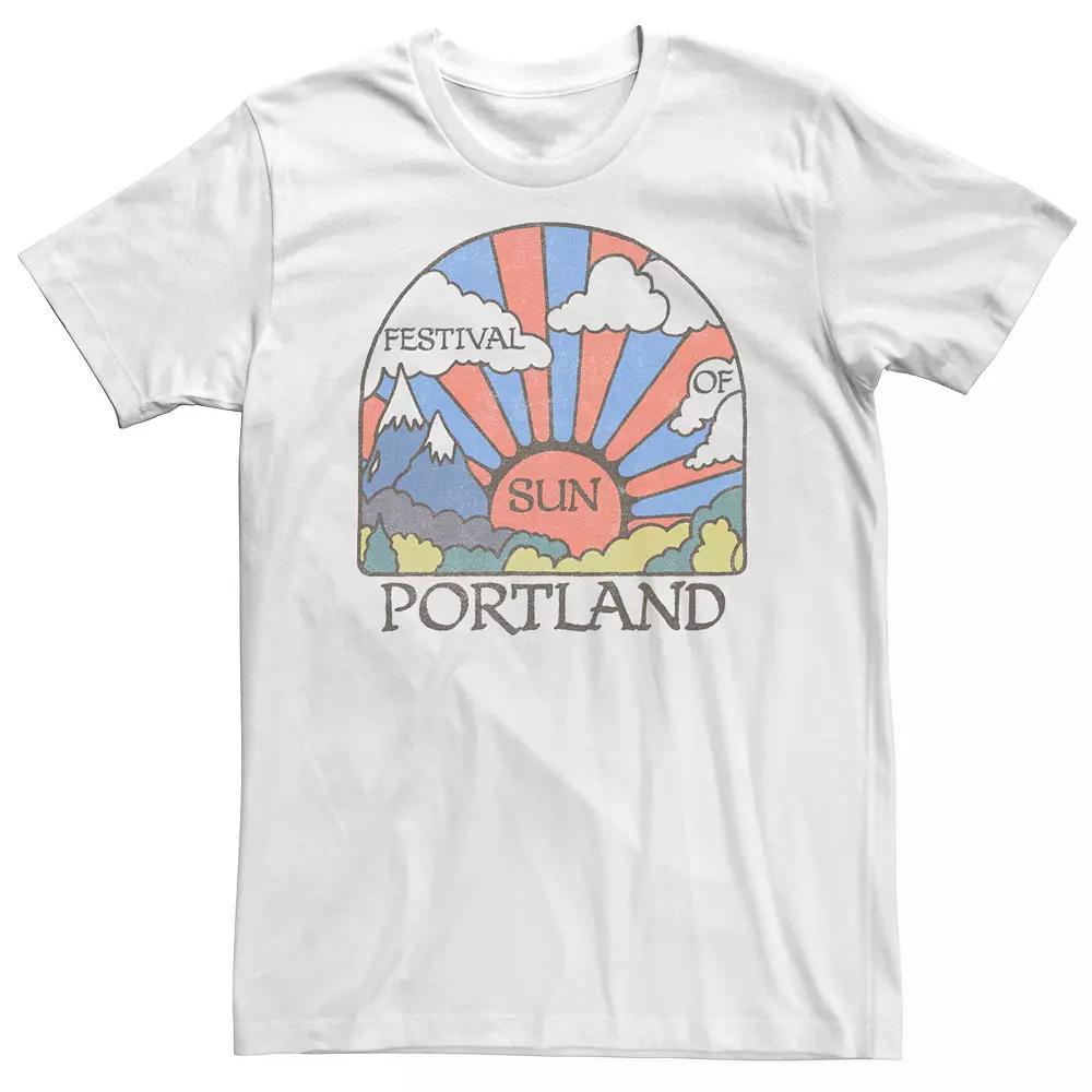 Big & Tall Trendy Portland Sun Festival Vintage Graphic Tee, Men's, Size: 4XB, White Product Image