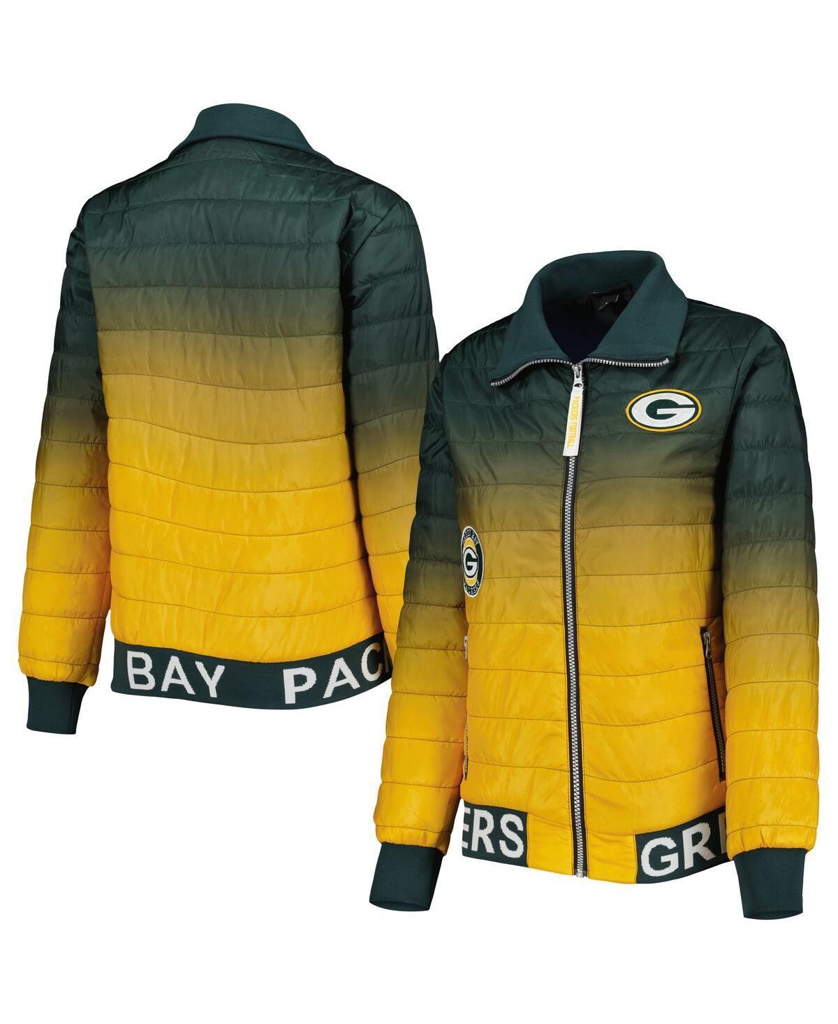 Women's The Wild Collective Green/Gold Green Bay Packers Color Block Full-Zip Puffer Jacket, Size: XS Product Image