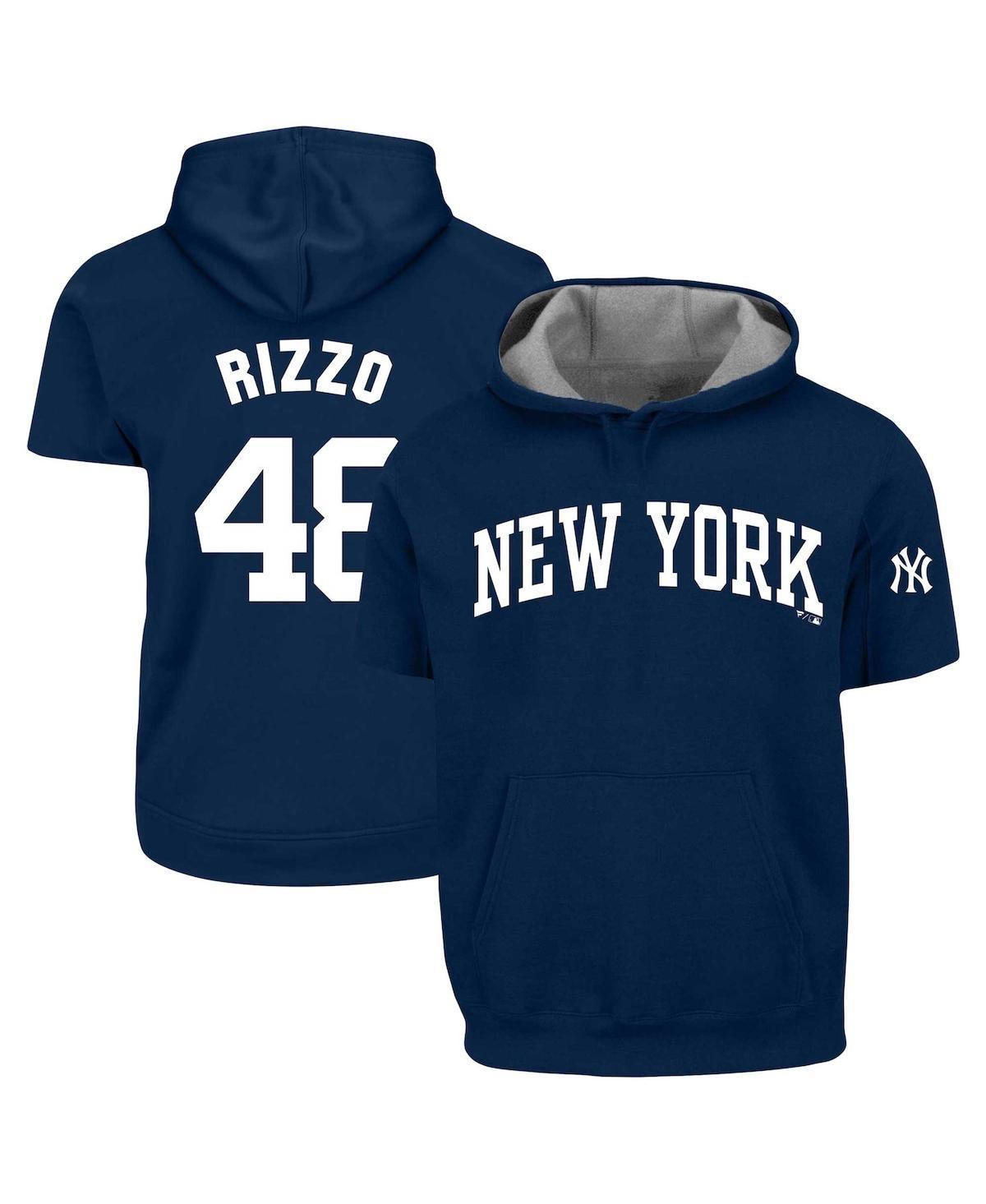 Men's Profile Anthony Rizzo Navy New York Yankees Big & Tall Fleece Short Sleeve Hoodie, Size: 5XB, Blue Product Image