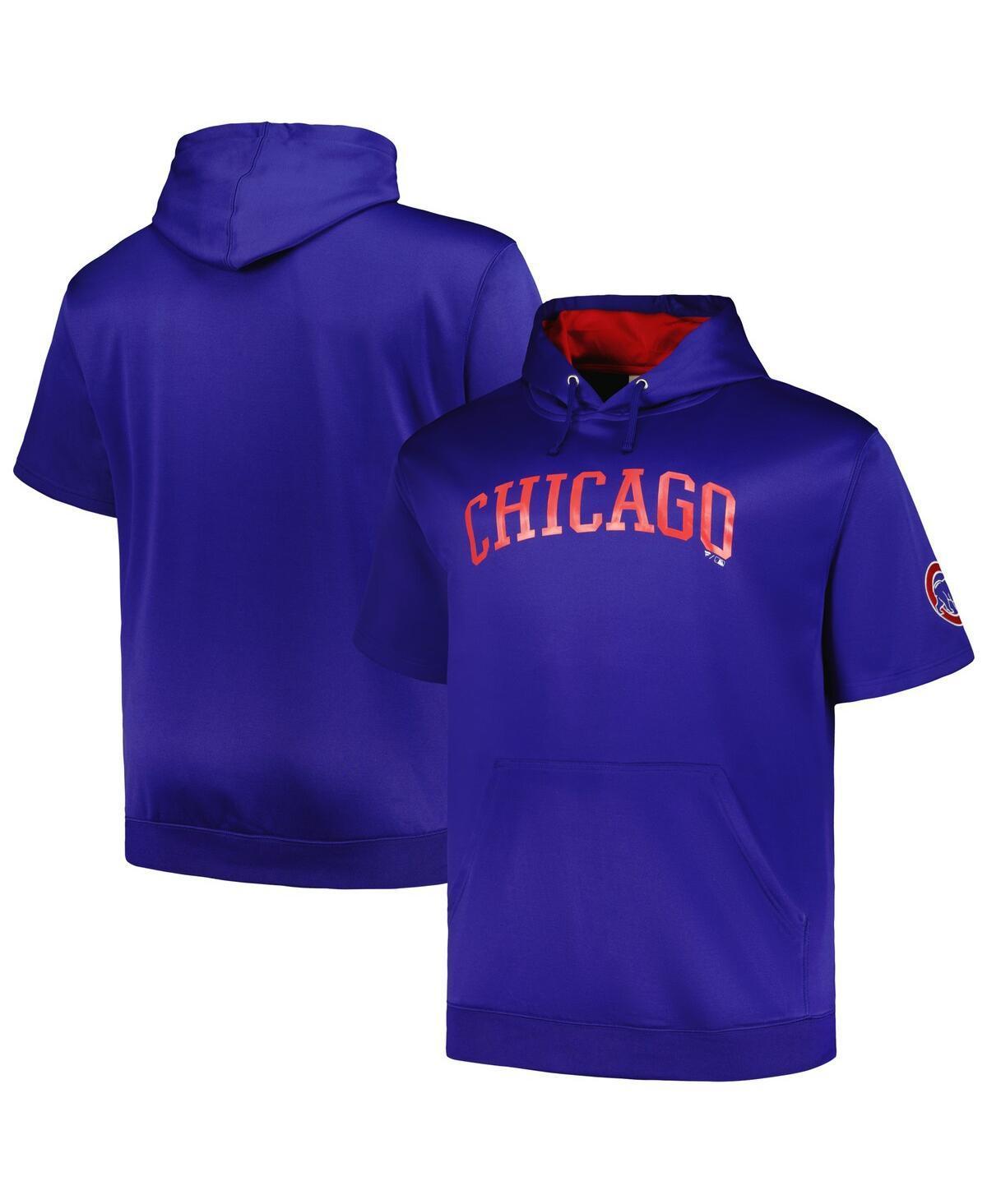 Men's Profile Royal Chicago Cubs Big & Tall Contrast Short Sleeve Pullover Hoodie, Size: 2XB, Blue Product Image
