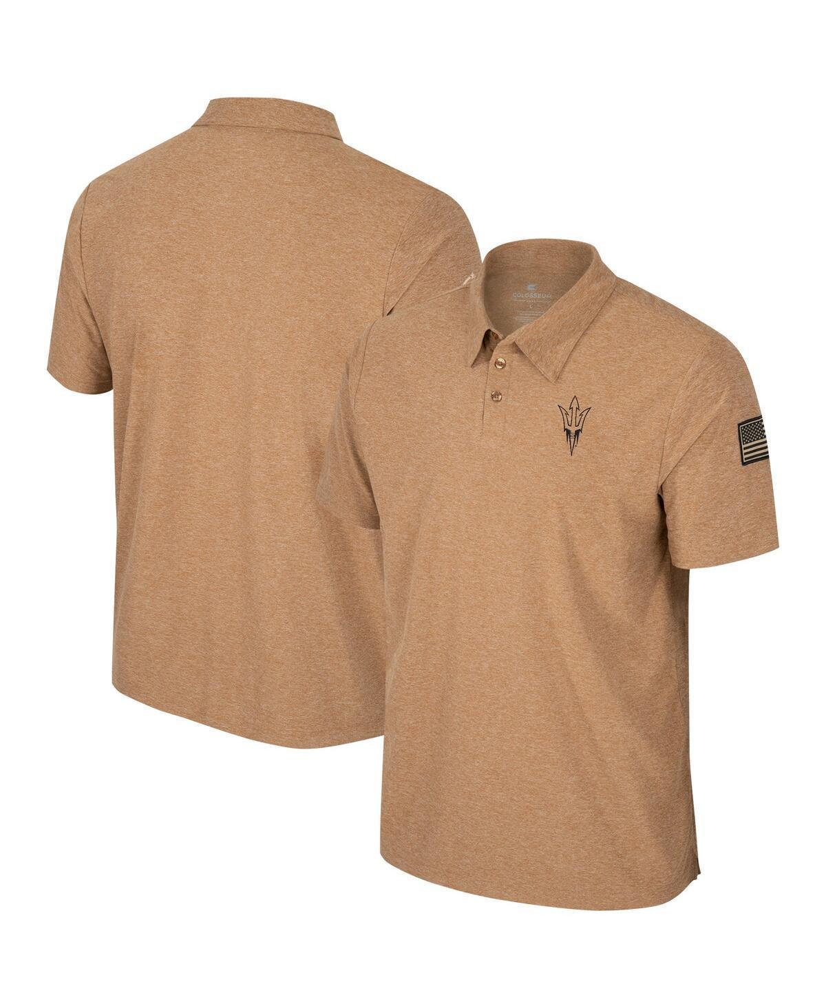 Men's Colosseum Khaki Nebraska Huskers OHT Military Appreciation Cloud Jersey Desert Polo, Size: Large, Beig K Product Image