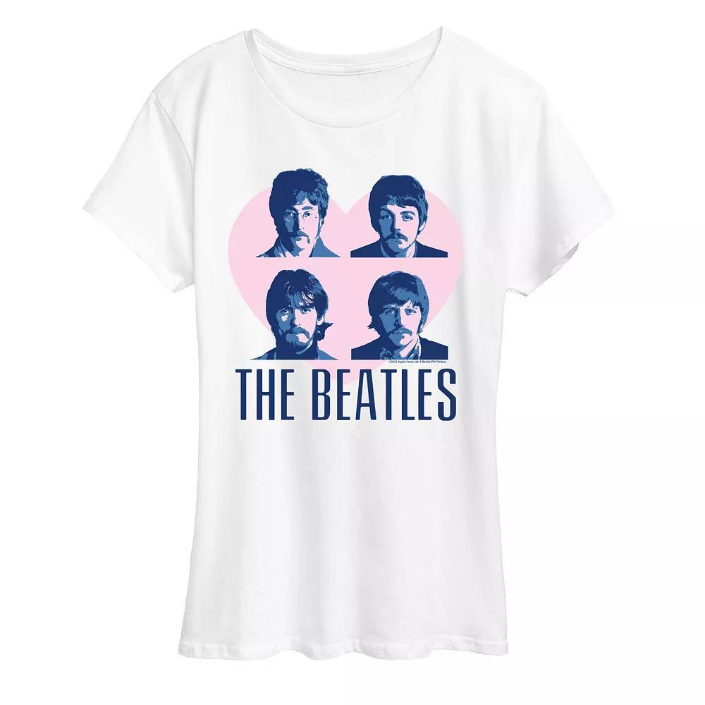 Womens The Beatles Heart Graphic Tee Product Image
