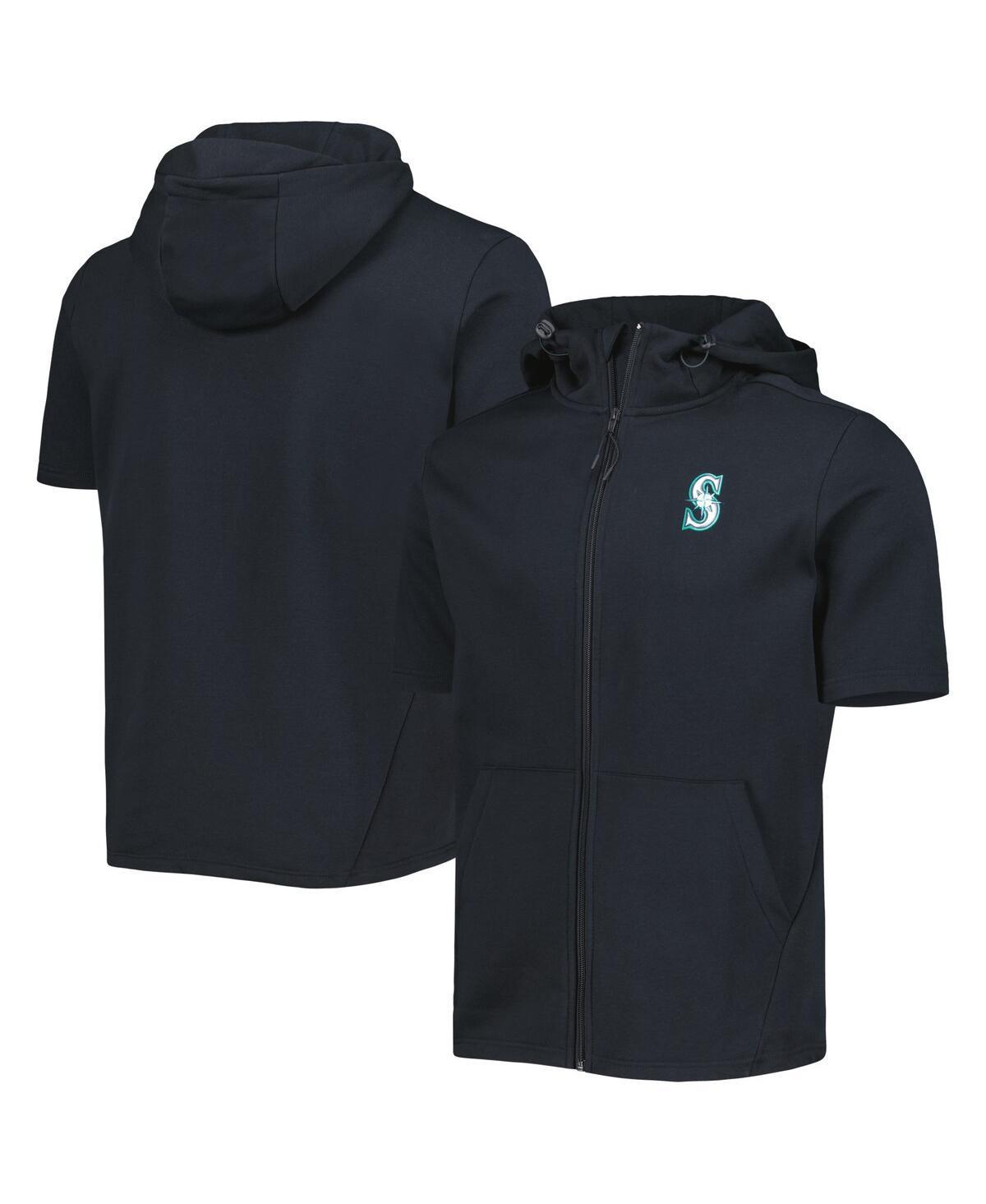 Men's Levelwear Black Seattle Mariners Recruit Full-Zip Short Sleeve Hoodie, Size: Small Product Image