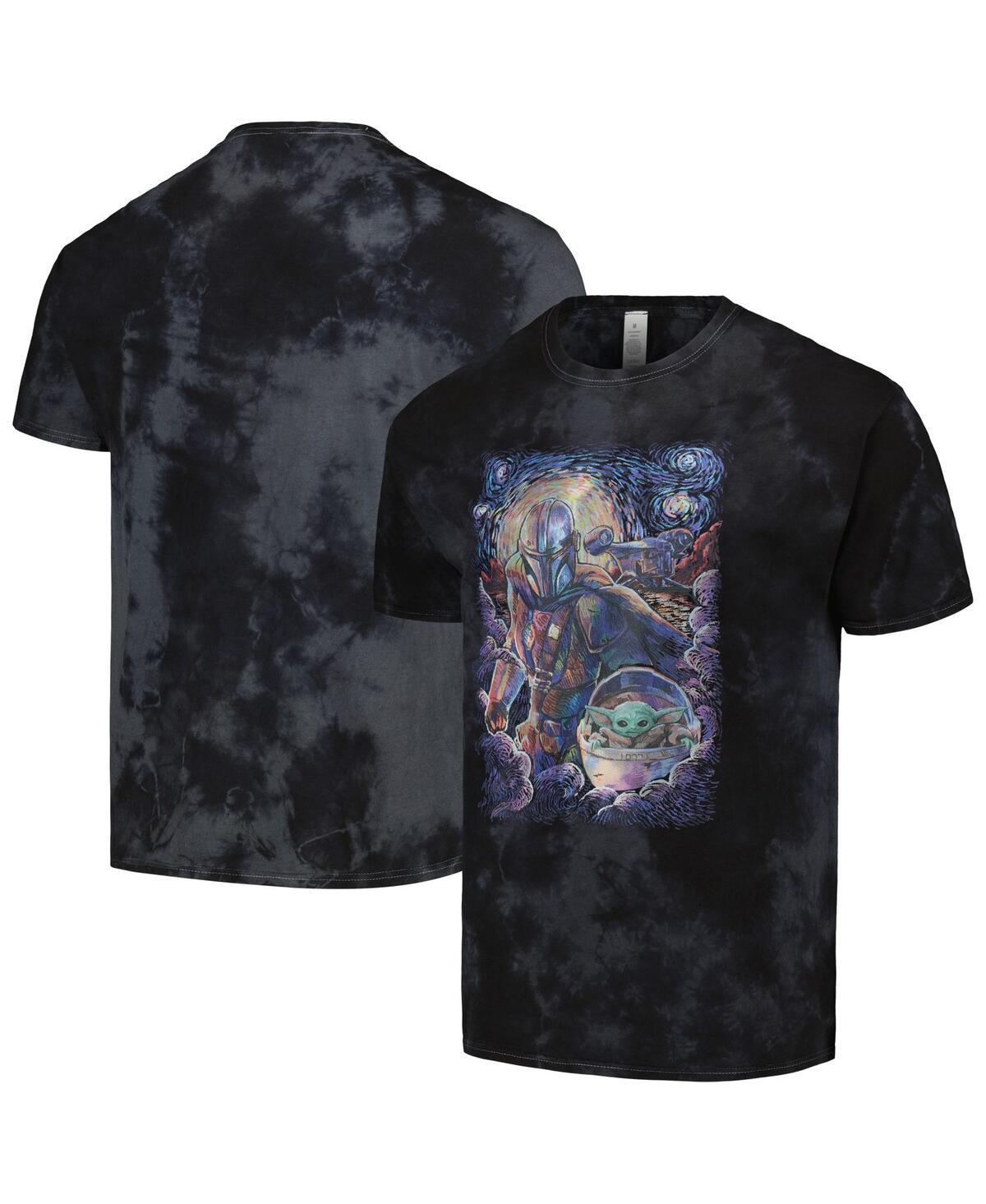 Men's Star Wars: The Mandalorian & The Child Starry Night Tee, Size: Large, Black Product Image
