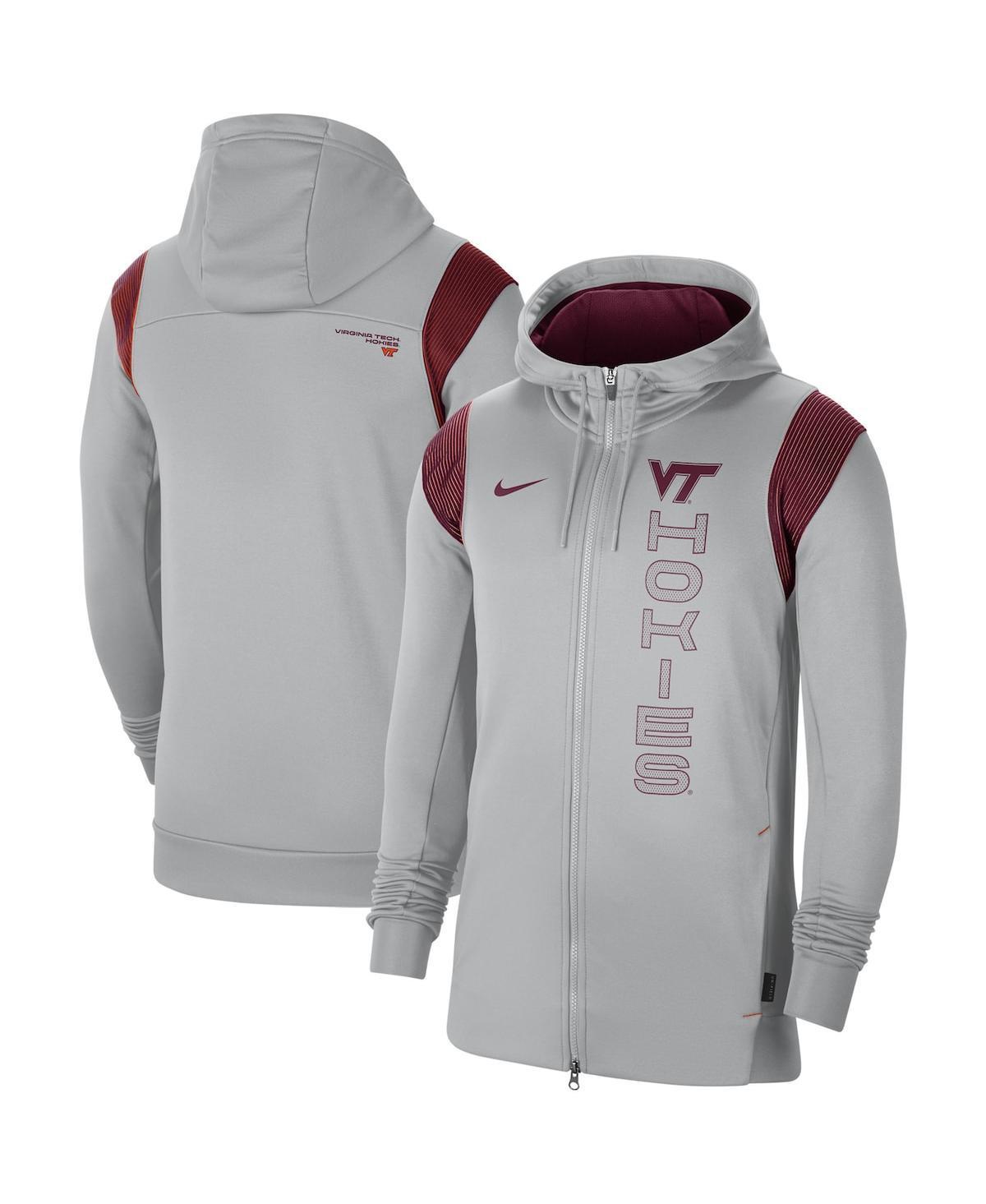Mens Nike Gray Virginia Tech Hokies 2021 Sideline Performance Full-Zip Hoodie Product Image